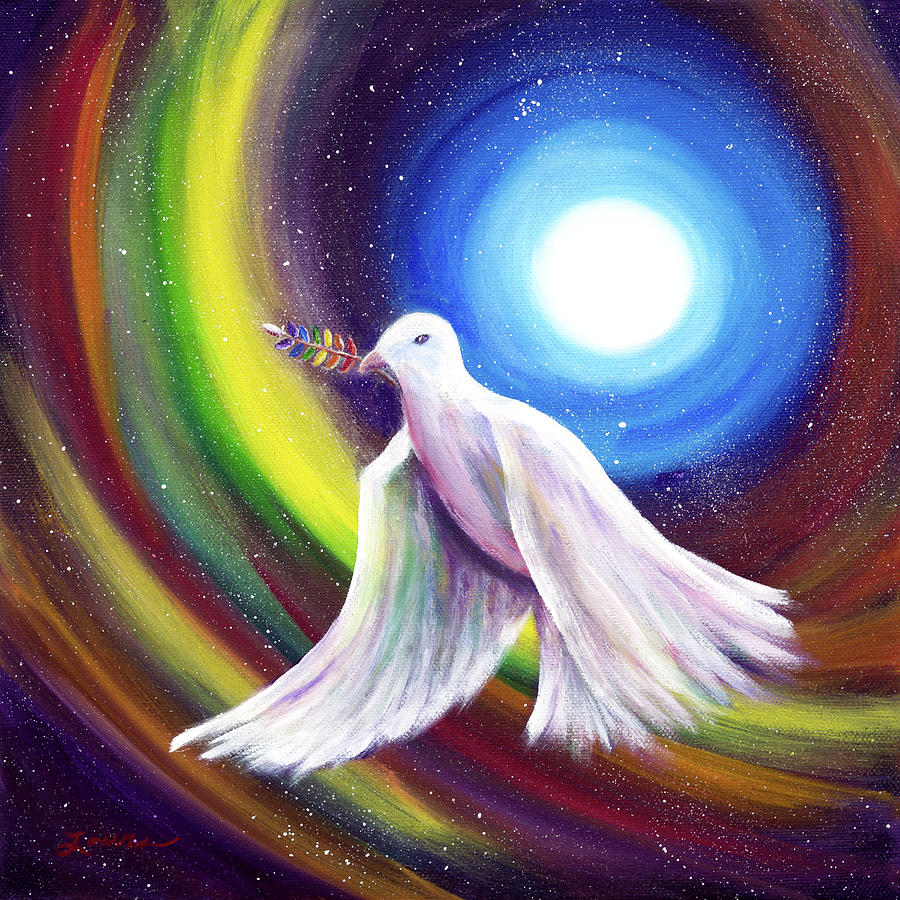 Love is Love Peace Dove by Laura Iverson