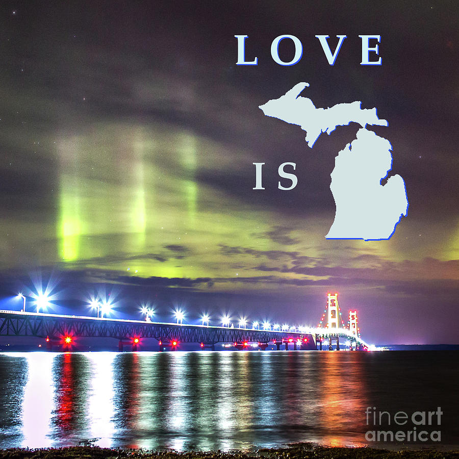 Love is Michigan Mackinac Bridge -3833 Photograph by Norris Seward
