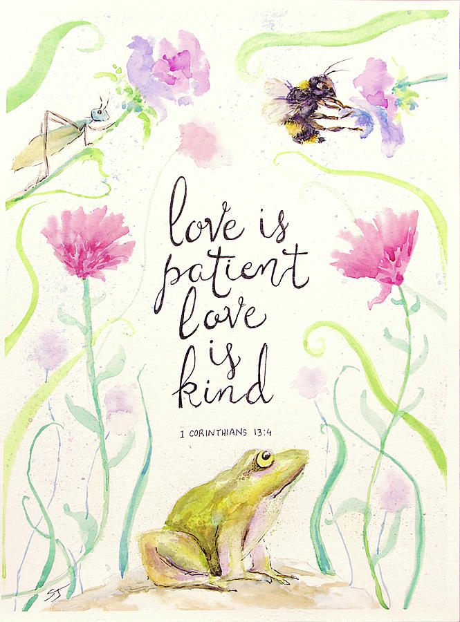 Grasshopper Painting - Love is Patient by Susan Jenkins