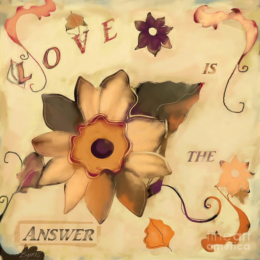 Love Is The Answer Painting by Carrie Joy Byrnes