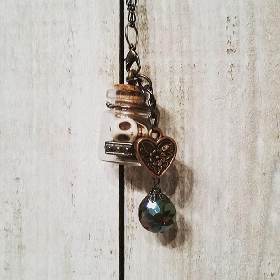 Skull Photograph - love Jitters 💘💀#vial #pendant by Katie McCrary