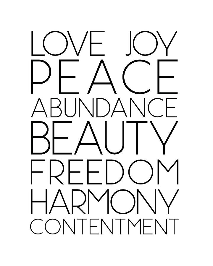 Love Joy Peace Beauty Virtues Mixed Media by Studio Grafiikka