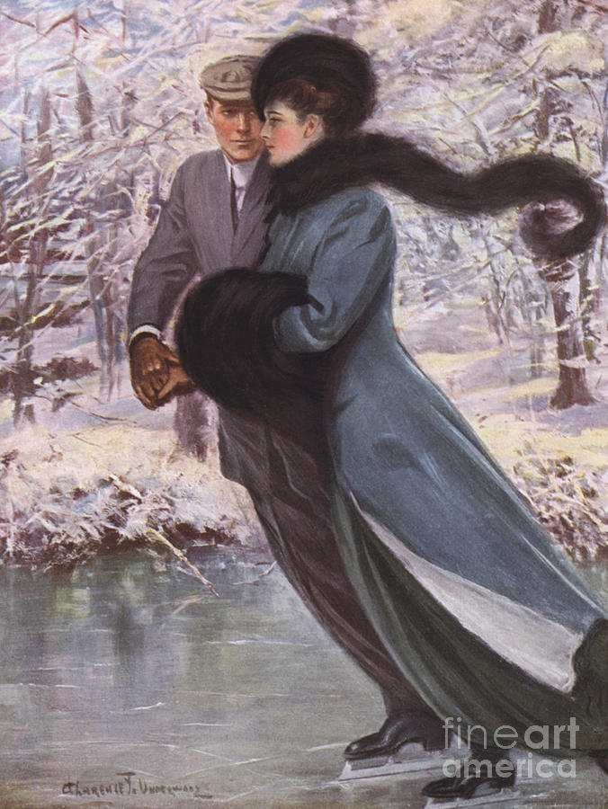 Love laughs at winter Painting by Clarence F Underwood