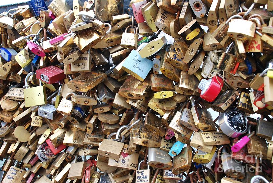 Love locked in Paris Photograph by David Fowler