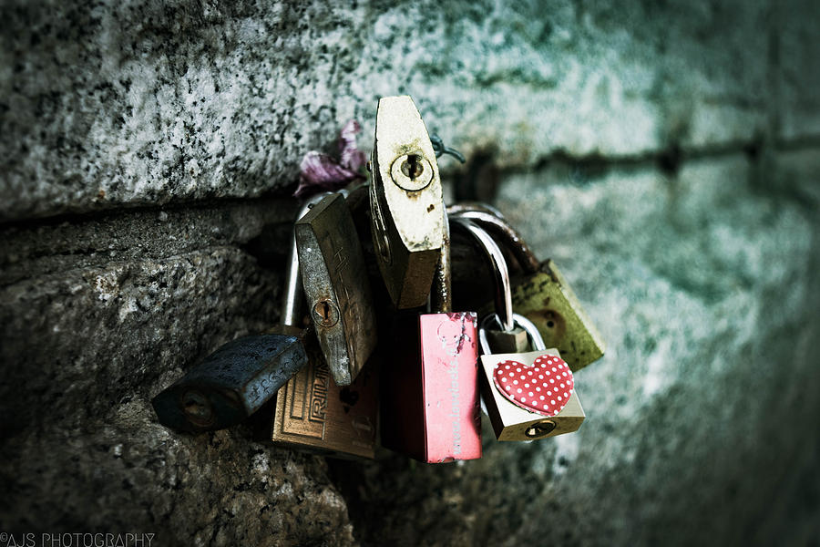 Bridge Photograph - Love Locks by AJS Photography