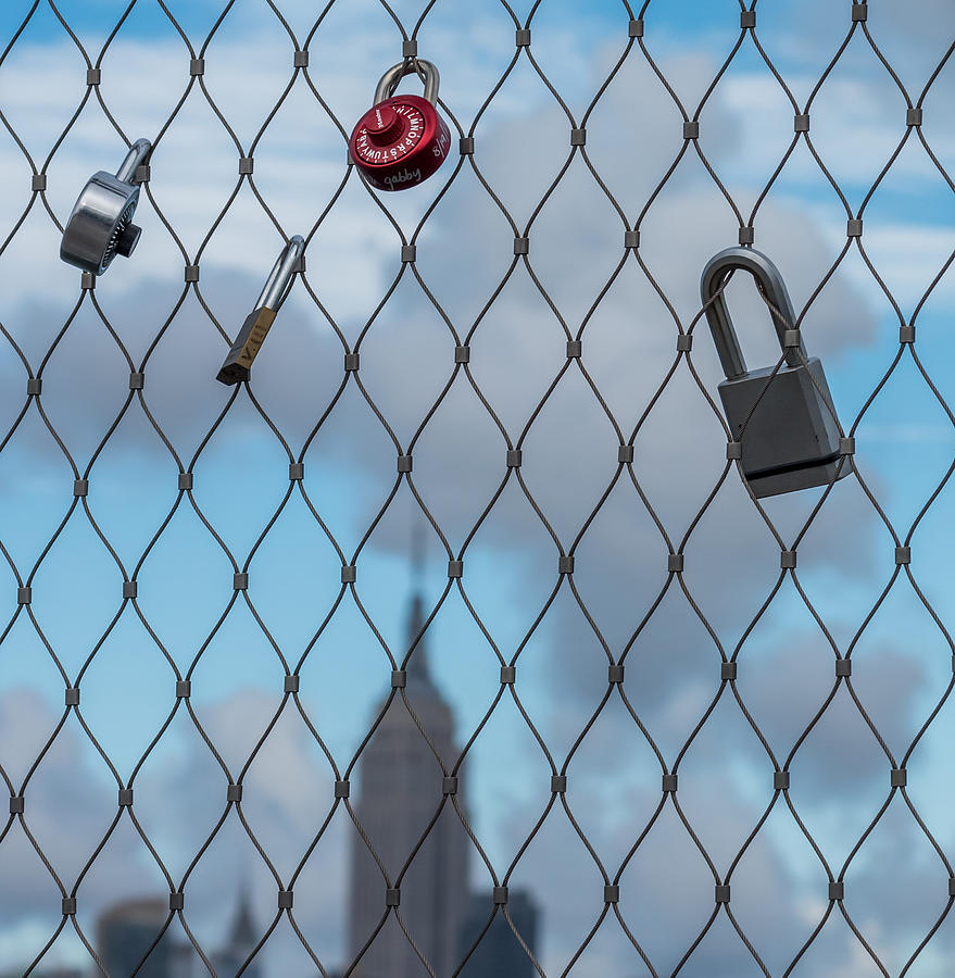 Love Locks Fence Empire State Building Photograph by Terry DeLuco