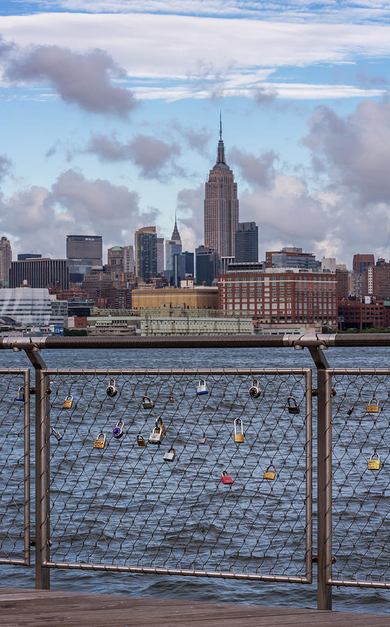 Love Locks Hoboken NYC Skyline Photograph by Terry DeLuco