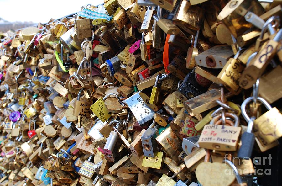 Love Locks in Paris Photograph by David Fowler