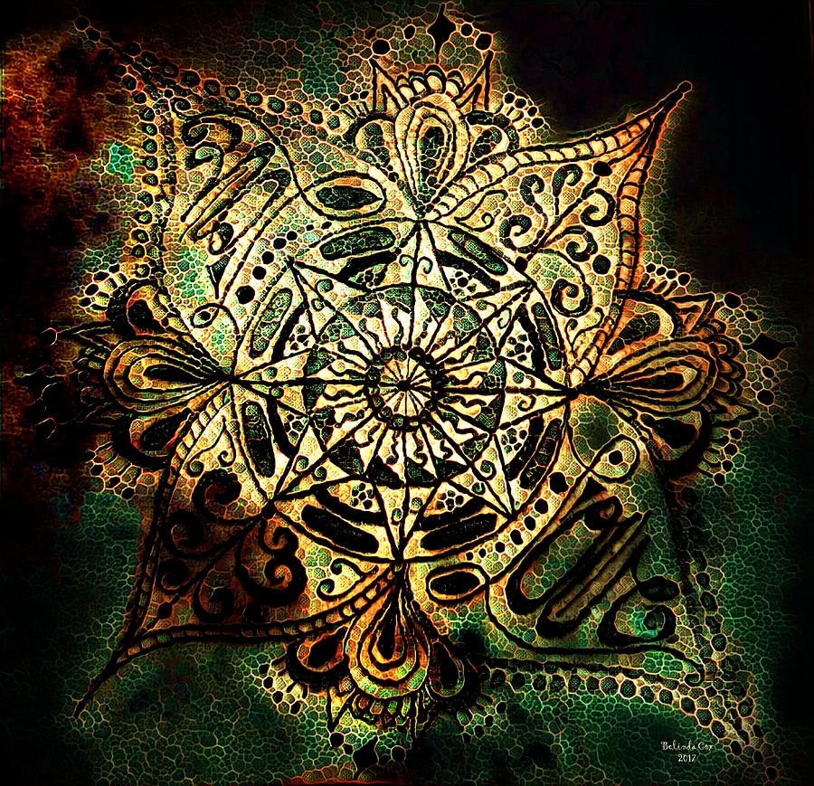 Love Mandala Doodle Digital Art by Artful Oasis