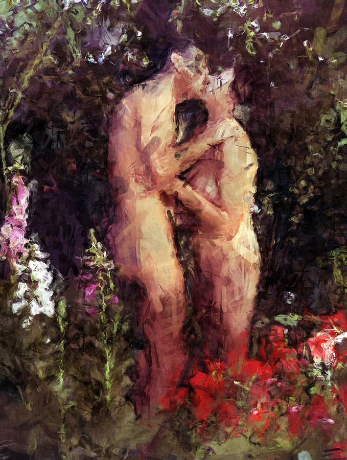 Nude Photograph - Love Me In The Garden by Kurt Van Wagner