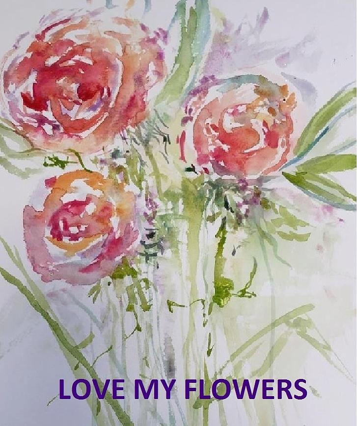 Flower Painting - Love my Flowers by Donna Eaton
