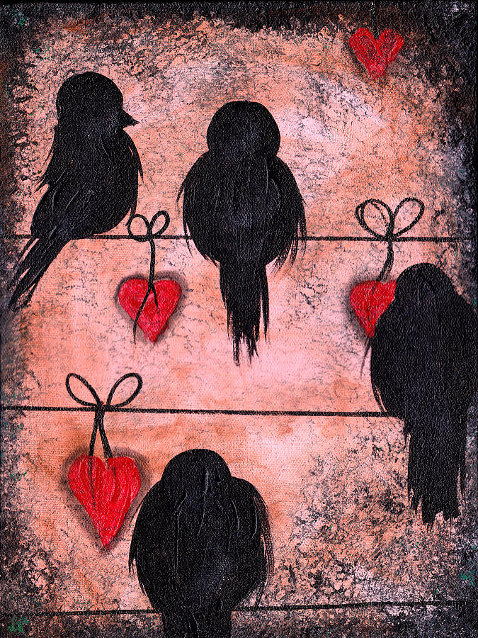 Love on a Wire Painting by Abril Andrade