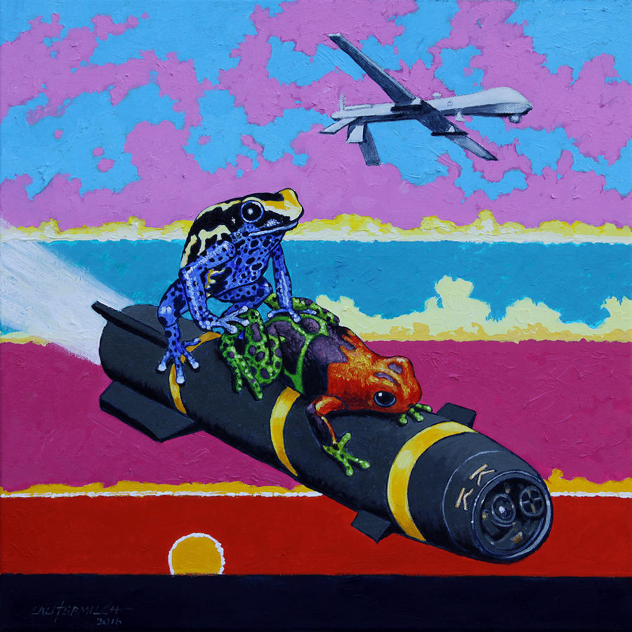 Love on Hell Fire Missile Painting by John Lautermilch