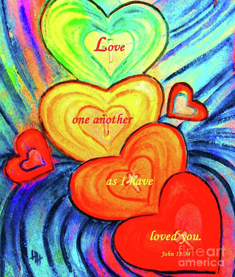 Love One Another Painting by Hazel Holland