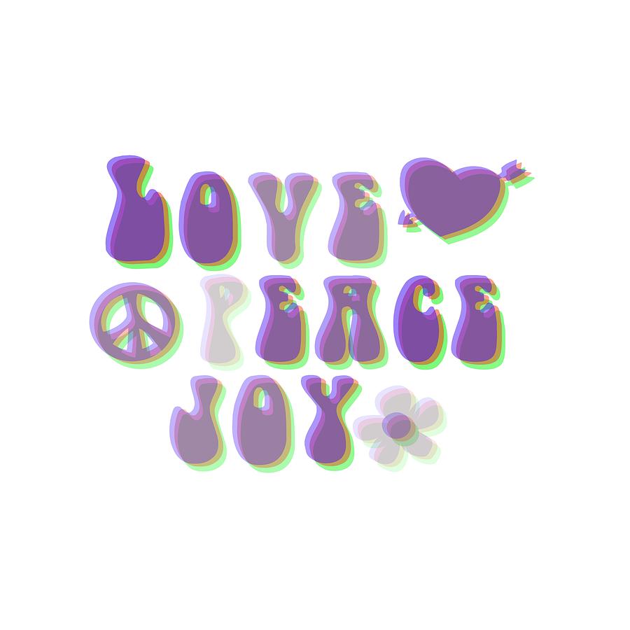 Vintage Painting - Love Peace and Joy by Celestial Images