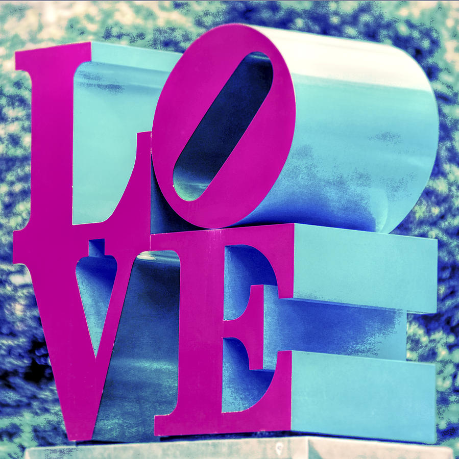 LOVE Philadelphia Neon Pink Photograph by Terry DeLuco