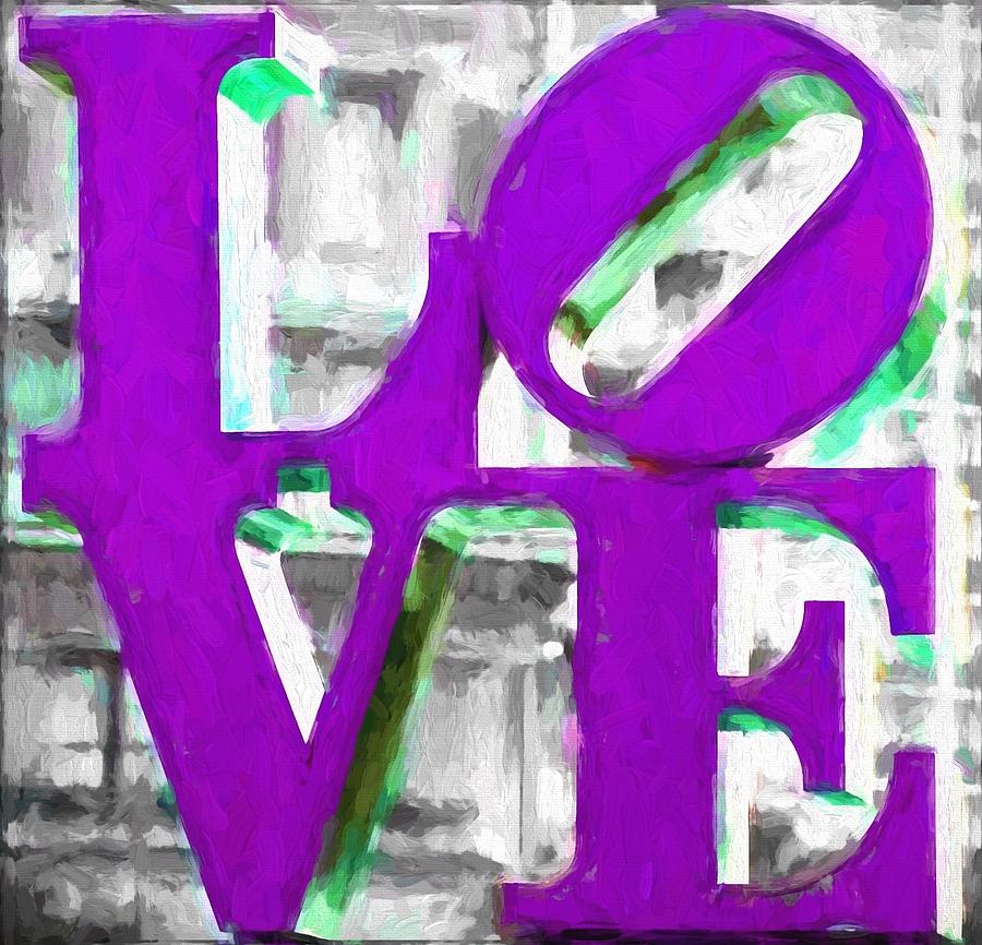 LOVE Philadelphia Purple Digital Art Photograph by Terry DeLuco
