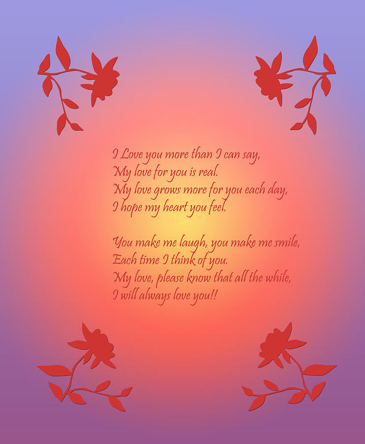 Love Poetry Digital Art by Karen Nicholson
