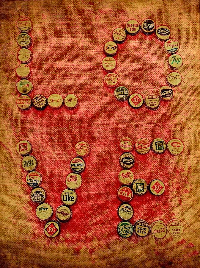 Red Mixed Media - Love Pop Vintage by Carol Neal