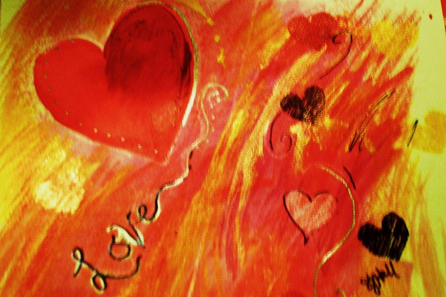 Hearts Greeting Card - Love by Sheila J Hall Hearts Greeting Card - Love by Sheila J Hall