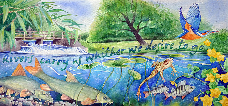 River Painting - Love song to the Kennet by Jane Tomlinson River Painting - Love song to the Kennet by Jane Tomlinson