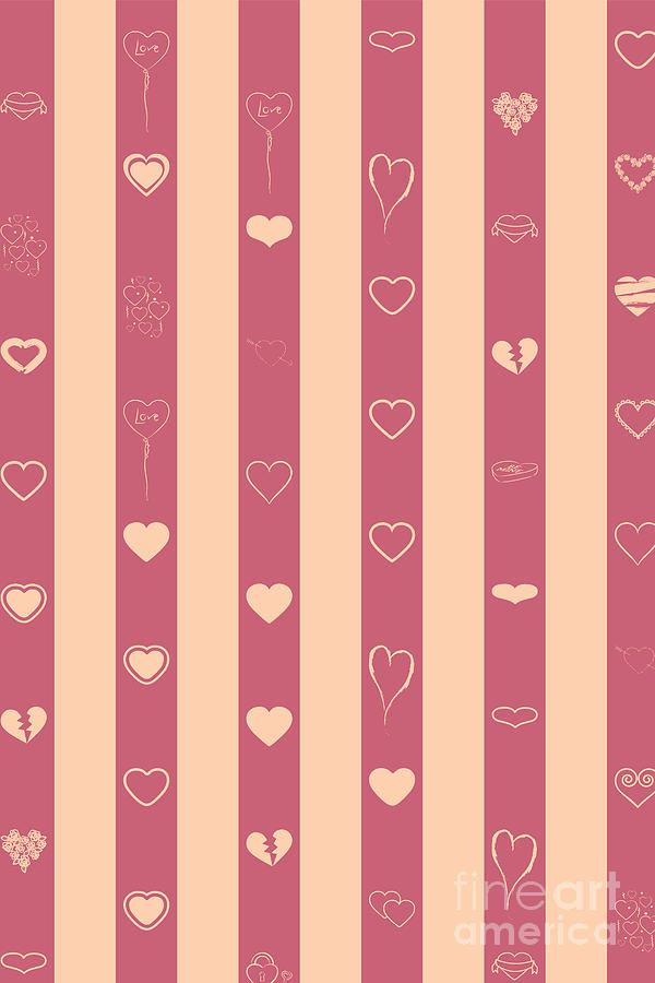 Love stripes pattern tangelo and crimson Digital Art by Heidi De Leeuw