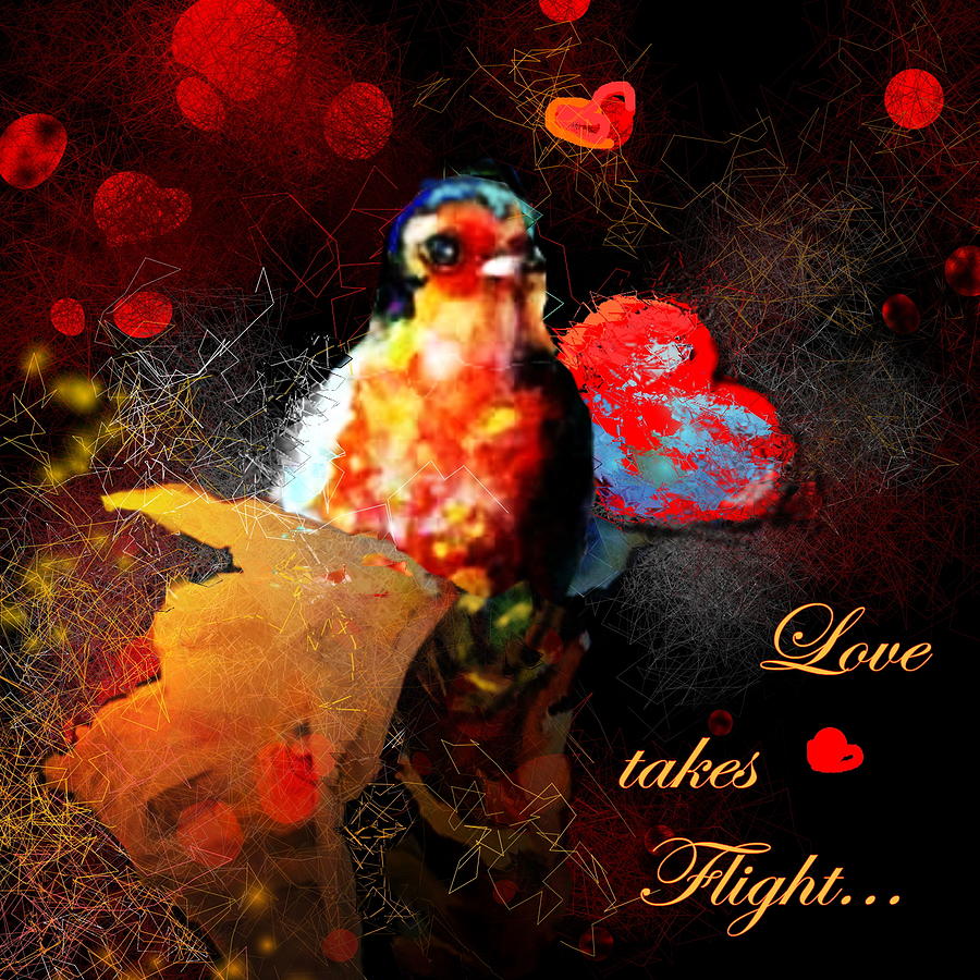 Love takes Flight Painting by Miki De Goodaboom