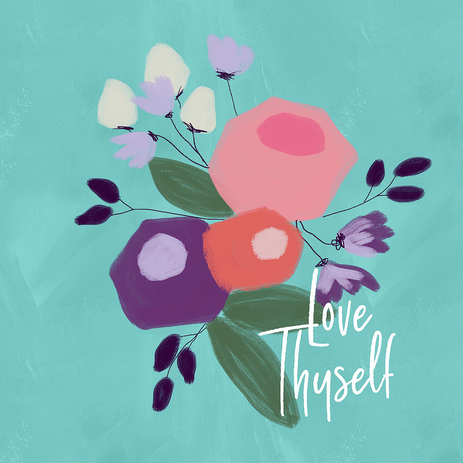 Flower Mixed Media - Love Thyself- Art by Linda Woods by Linda Woods