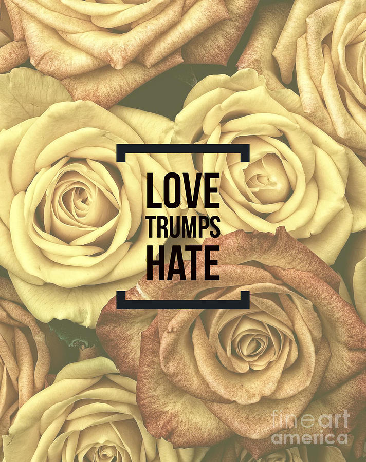 Rose Photograph - Love Trumps Hate by Edward Fielding