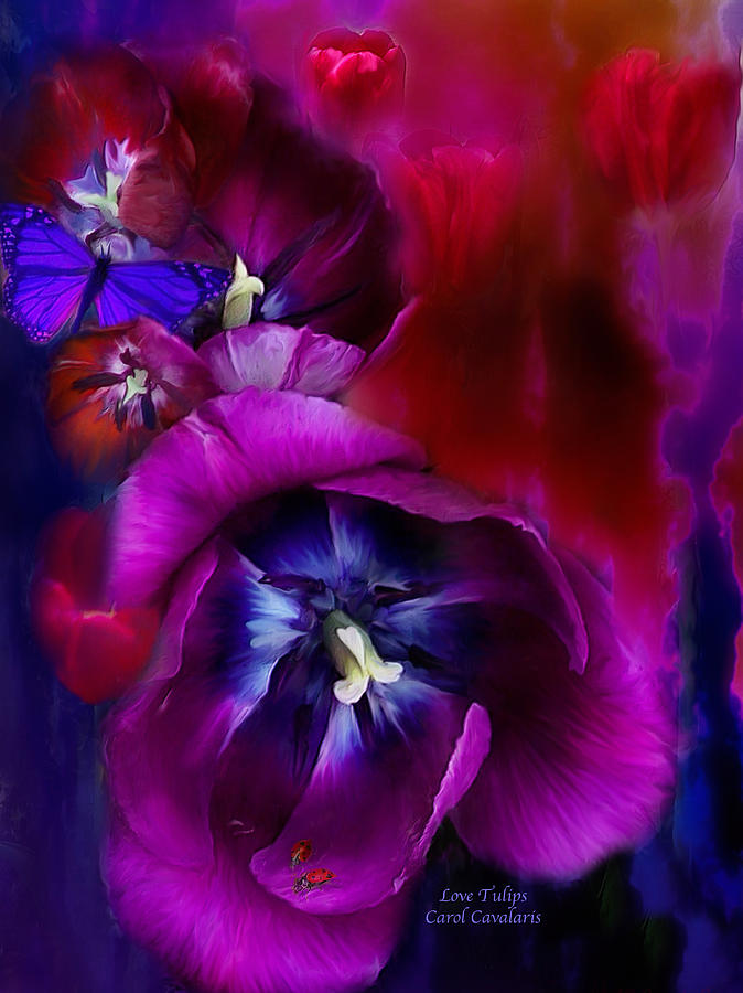 Love Tulips Mixed Media by Carol Cavalaris