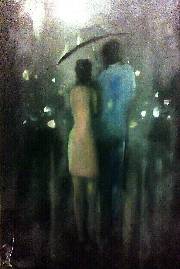 Love Walk in the Rain Painting by Raymond Doward
