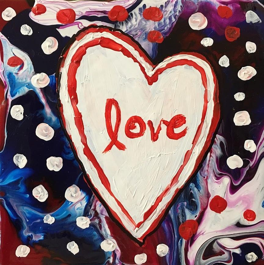 Love Painting - Love With Heart by Marita McVeigh Love Painting - Love With Heart by Marita McVeigh