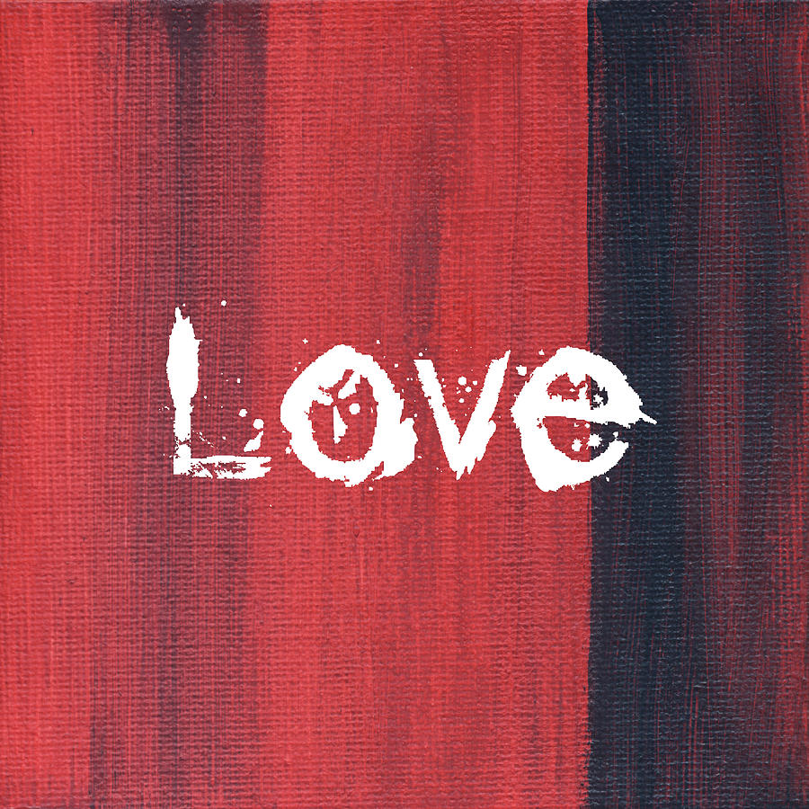 Typography Mixed Media - Love by Kathleen Wong