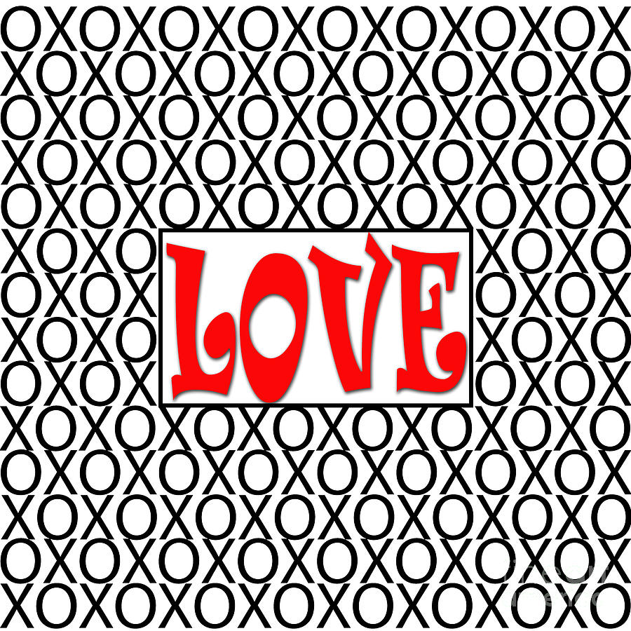 Love XOs Digital Illustration Digital Art by PIPA Fine Art - Simply Solid