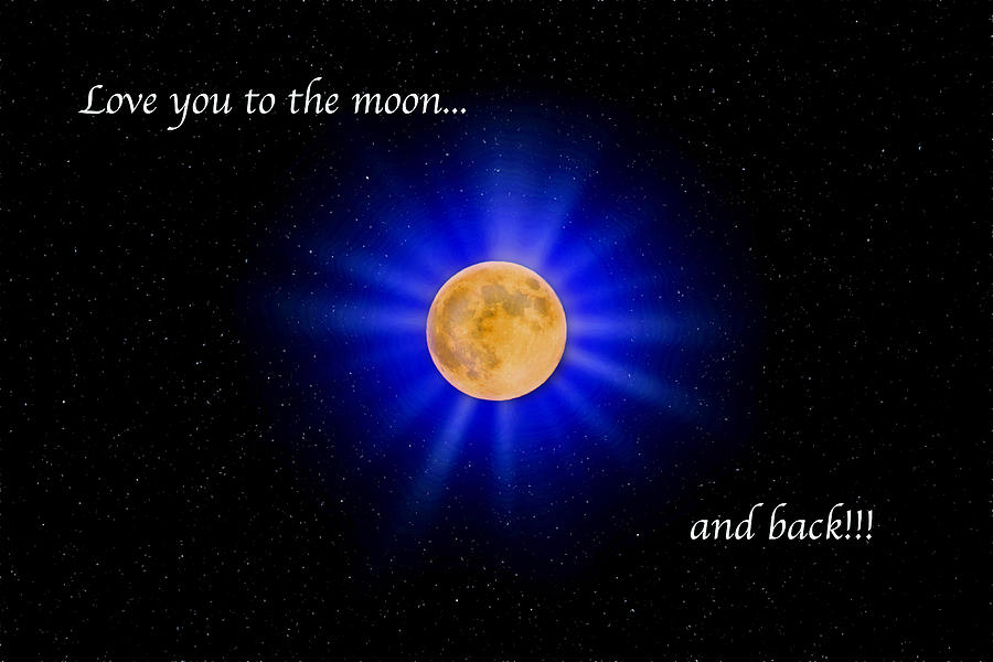 Love You to the Moon - Blue Photograph by Lynn Bauer