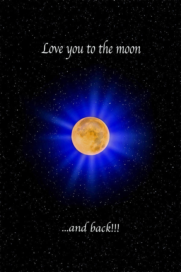 Love You to the Moon - Blue vertical Photograph by Lynn Bauer