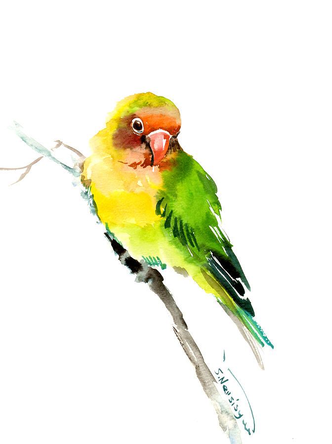 Lovebird Painting by Suren Nersisyan