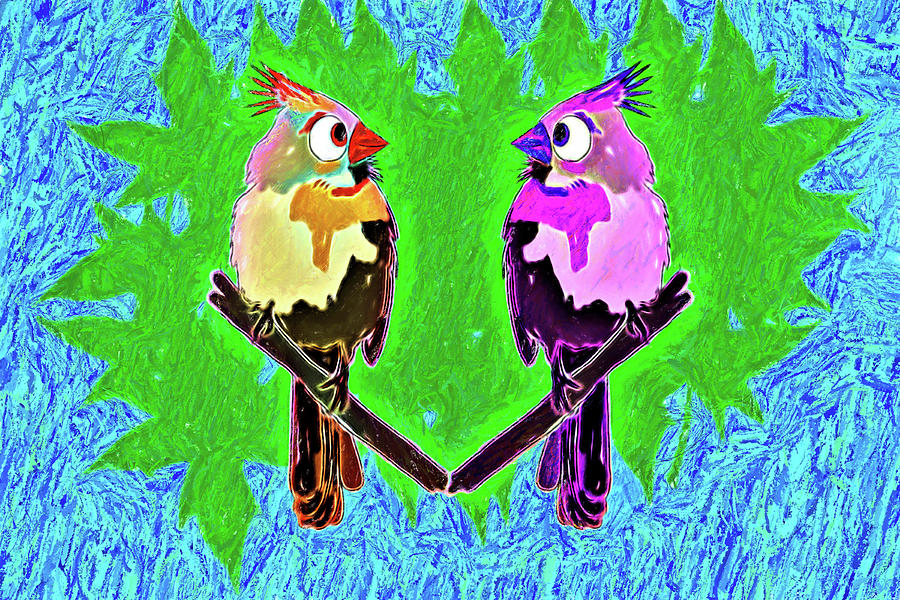 Lovebirds Digital Art by John Haldane