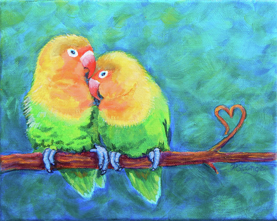 Lovebirds Painting by Pat St Onge