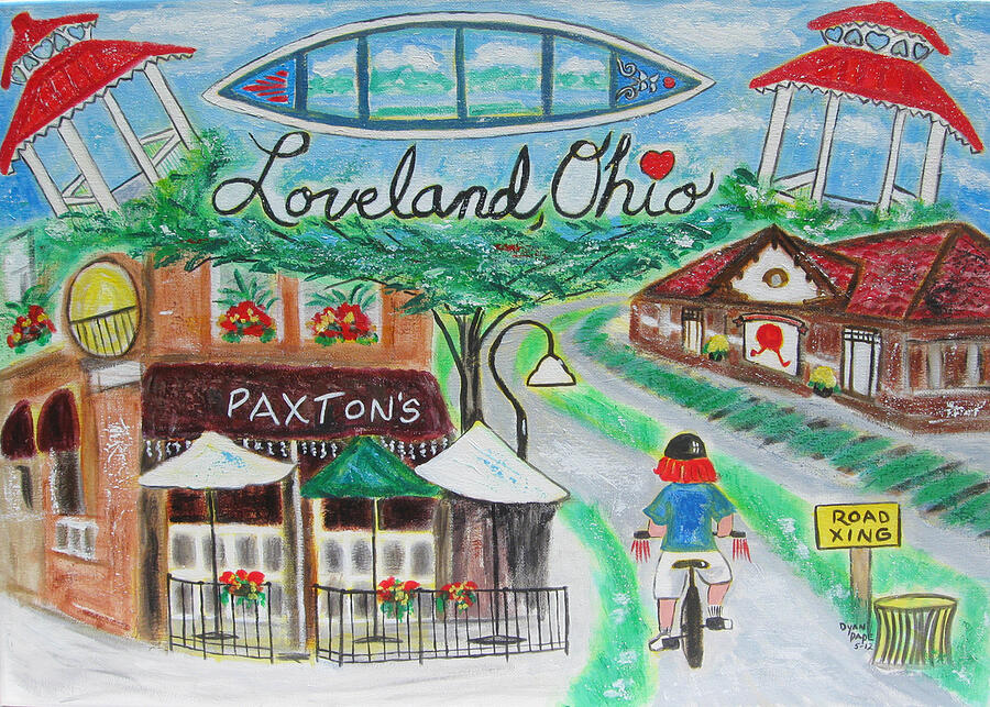 Bike Trails Painting - Loveland Ohio by Diane Pape