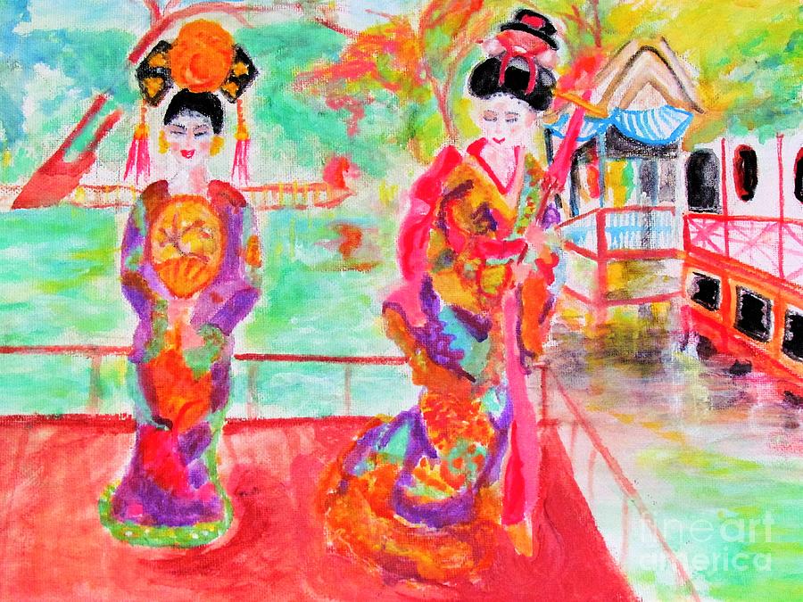 Lovely Asian Ladies Painting by Stanley Morganstein