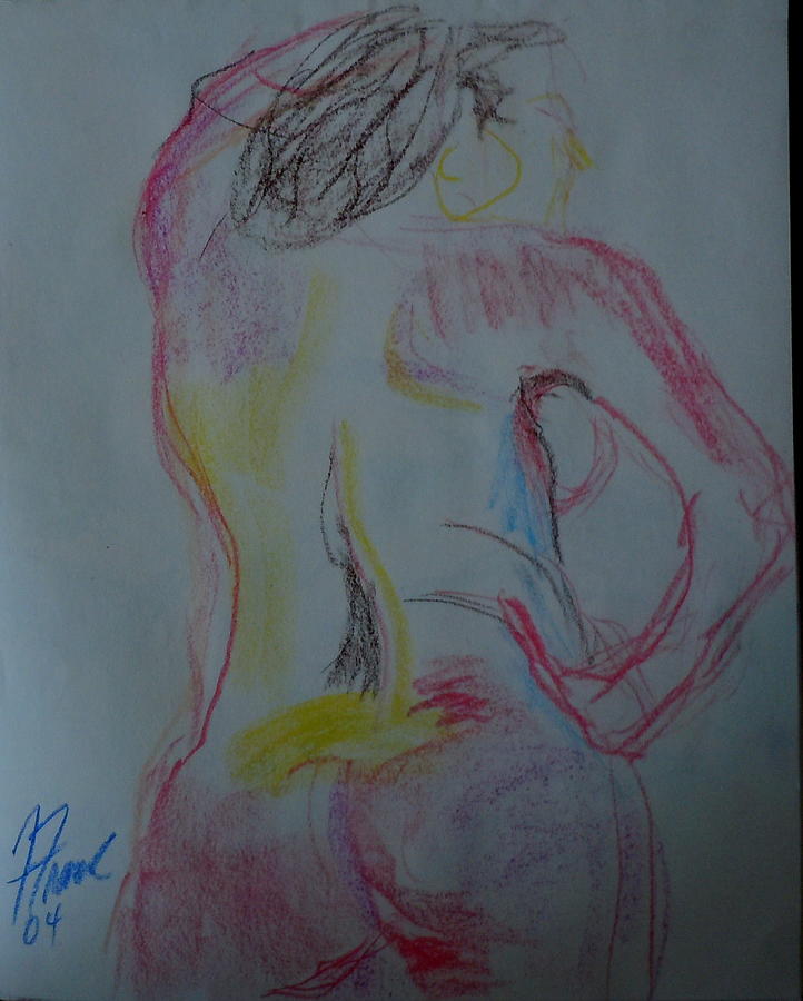 Lovely Back - Female Nude Drawing by Francine Frank