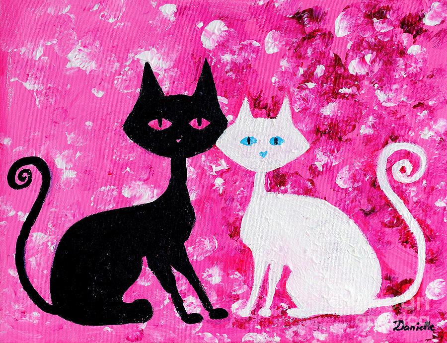 Cat Painting - Lovely Cats by Art by Danielle