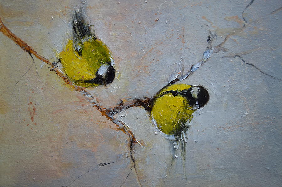 Lovely Chickadees Painting by Igor Medvedev