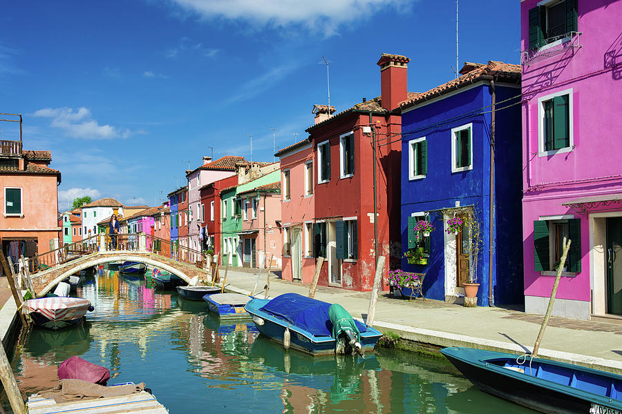 Lovely colored houses in Burano Venice Photograph by Matthias Hauser