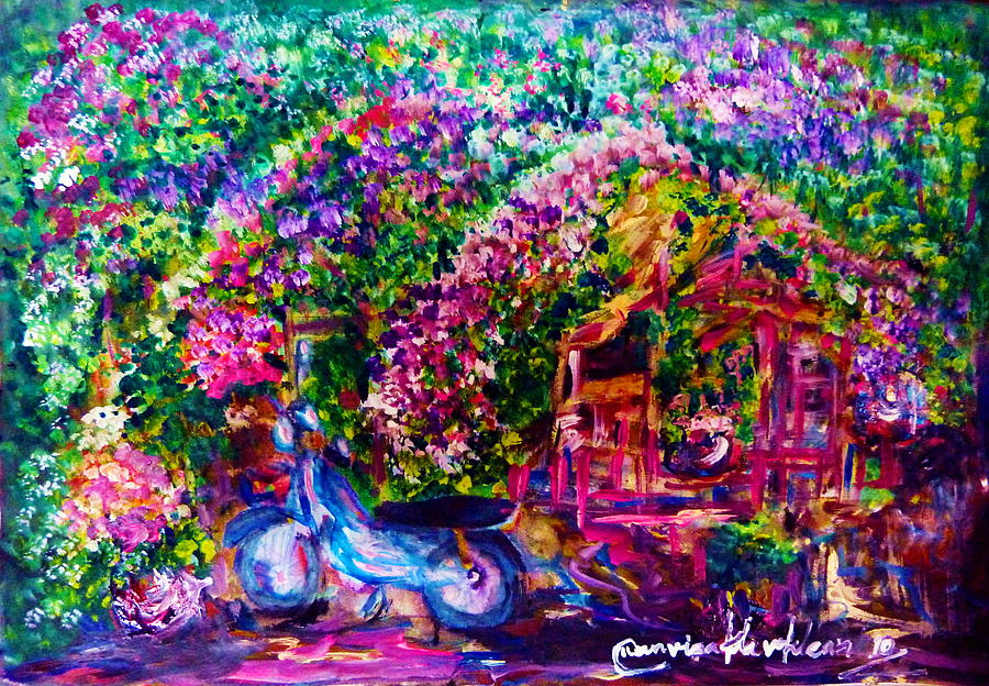 Lovely Garden Painting by Wanvisa Klawklean