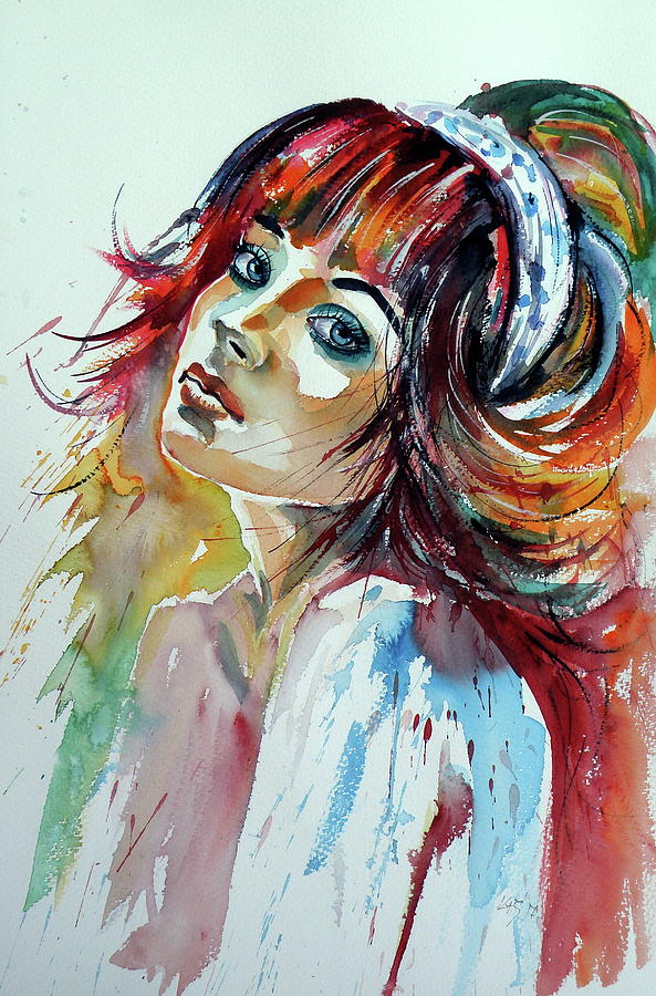 Lovely girl II Painting by Kovacs Anna Brigitta