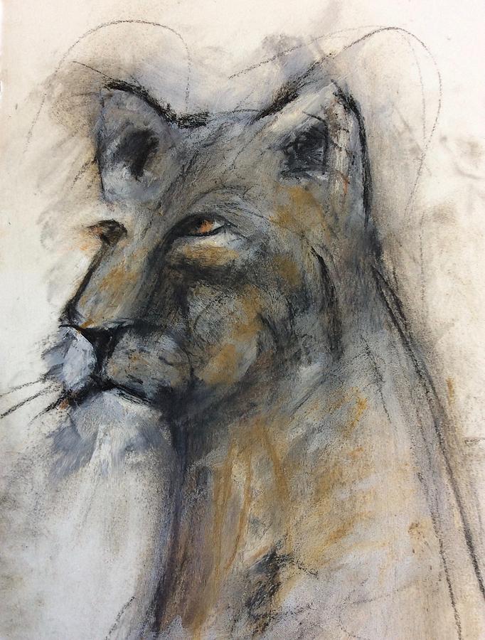 Lovely lioness Mixed Media by Suzy Norris