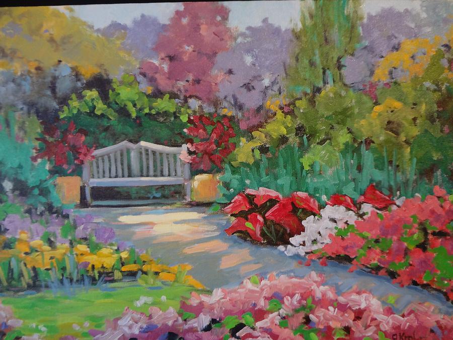 Lovely Park Bench Painting by Gail Krol | Fine Art America