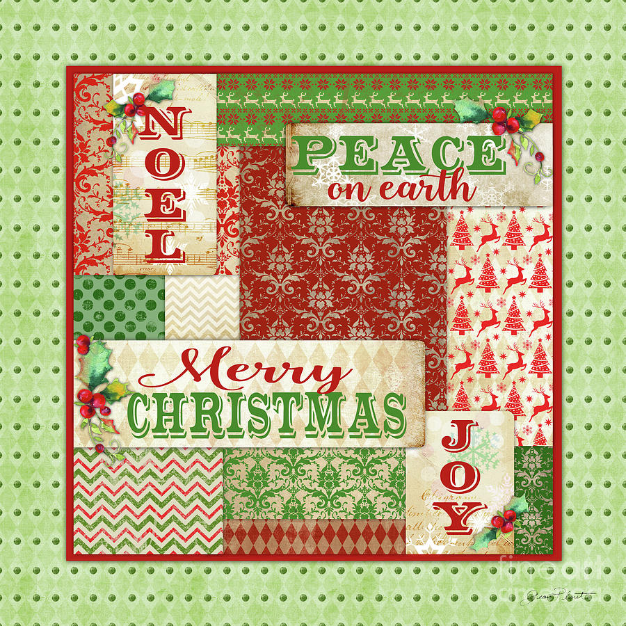 Lovely Patchwork Christmas Digital Art by Jean Plout
